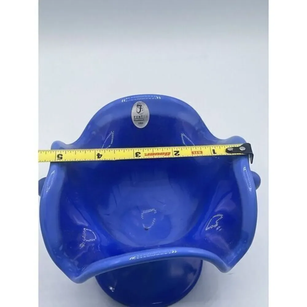 Fenton Periwinkle Blue‎ Dolphin Head Handled Compote Pedestal Bowl Vase